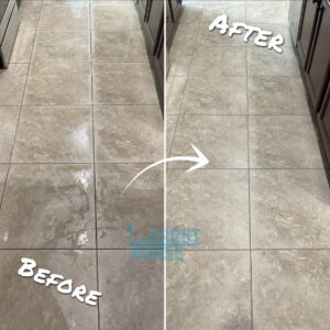 Before and After from Stone Captain Job on Tile and Grout Cleaning and Sealing Near Me