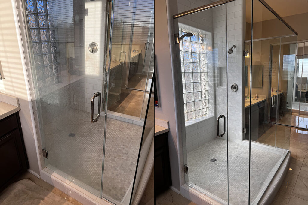 Glass Calcium and Hard Water Cleaning from Stone Captain